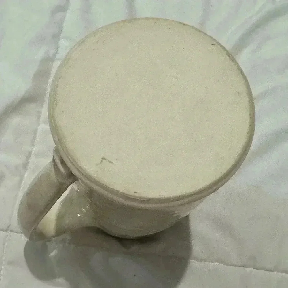 Vintage Handmade Cottagecore  Floral Flower Vase 7” Tall Large Handle 90s Unique